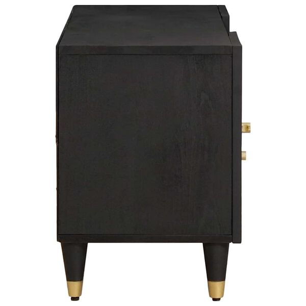 vidaXL Meuble TV Noir 105 x 33 x 46 cm Bois de mangue massif