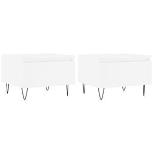 vidaXL Tables basses 2 pcs blanc 50x46x35 cm bois d'ing&eacute;nierie