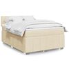 vidaXL Sommier &agrave; lattes de lit avec matelas Cr&egrave;me 140x190 cm Tissu