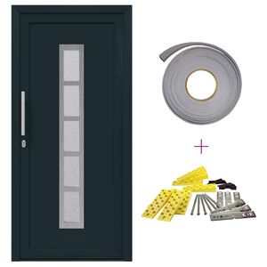 vidaXL Porte Frontale 98 x 200 cm PVC Anthracite