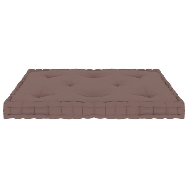 vidaXL Coussin de plancher de palette Taupe 73x40x7 cm Coton