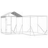 vidaXL Chenil d'ext&eacute;rieur pour chiens avec toit argent&eacute; 4x4x2,5 m