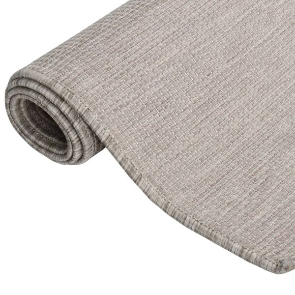 vidaXL Tapis &agrave; tissage plat d'ext&eacute;rieur 80x250 cm gris clair