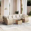 vidaXL Salon de jardin avec coussins 8 pcs beige r&eacute;sine tress&eacute;e