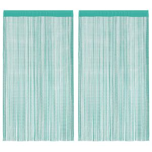 vidaXL Rideaux &agrave; fils 2 pcs turquoise 100x250 cm