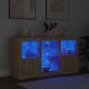 vidaXL Buffet avec lumi&egrave;res LED ch&ecirc;ne sonoma 123x37x67 cm