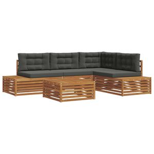 vidaXL Ensemble de canap&eacute;s d'ext&eacute;rieur 5 Pi&egrave;ce Naturel et Anthracite