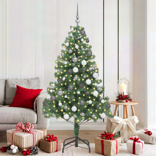 vidaXL Sapin de No&euml;l avec 300 LED avec support Vert 180 cm PVC