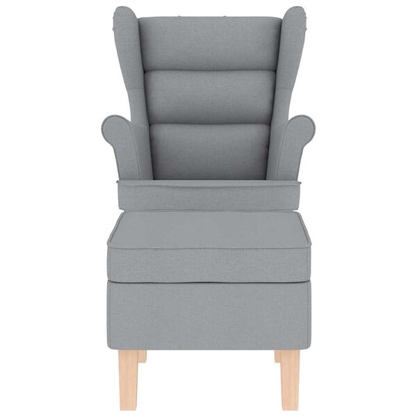 vidaXL Chaise à bascule avec repose-pied Gris clair Tissu
