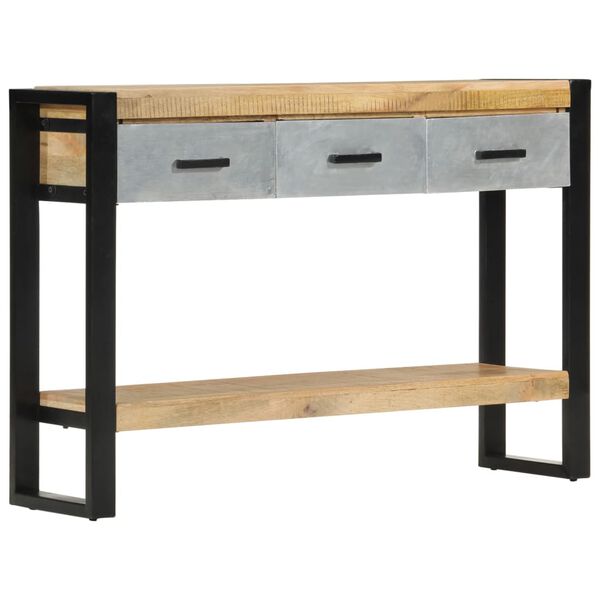 vidaXL Table console 110x30x76 cm bois de manguier massif brut
