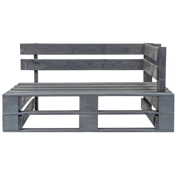 vidaXL Banc d'angle palette de jardin bois gris