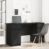 vidaXL Bureau avec porte Ch&ecirc;ne noir 140 x 49 x 76 cm Bois d'ing&eacute;nierie