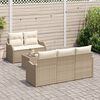 vidaXL Ensemble de canap&eacute; de jardin avec coussin 6 pcs Beige et cr&egrave;me
