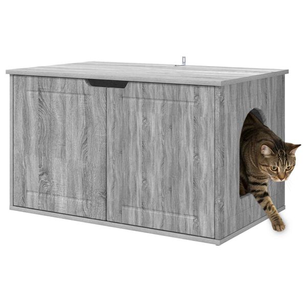 vidaXL Maison pour chat Gris Sonoma 85 x 55 x 50,5 cm