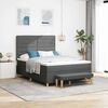 vidaXL Lit &agrave; ressorts avec matelas Gris fonc&eacute; 160 x 200 cm tissu