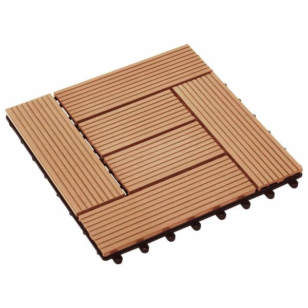 vidaXL Carreau de terrasse 11 pcs Teck 30 x 30 cm WPC