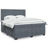 vidaXL Sommier à lattes de lit et matelas Gris foncé 200x200cm Velours