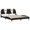 vidaXL Cadre de lit Viana avec LED sans matelas noir et blanc 160x200 cm