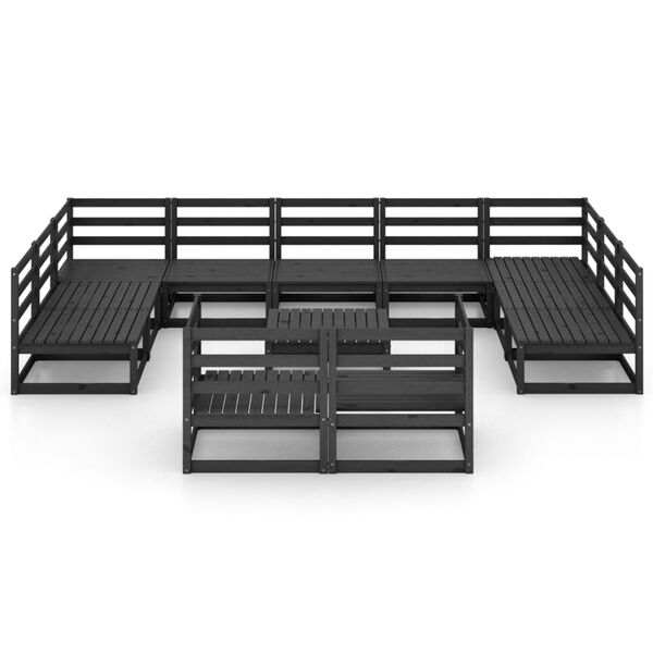 vidaXL Salon de jardin 12 pcs bois de pin massif