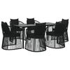 vidaXL Ensemble à manger de jardin et coussins 7 pcs Noir Rotin PVC