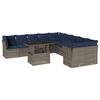 vidaXL Ensemble de canap&eacute; de jardin 11 pcs avec coussins gris r&eacute;sine tress&eacute;e