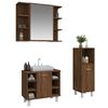 vidaXL Ensemble d'armoires de salle de bain 3 pcs ch&ecirc;ne marron