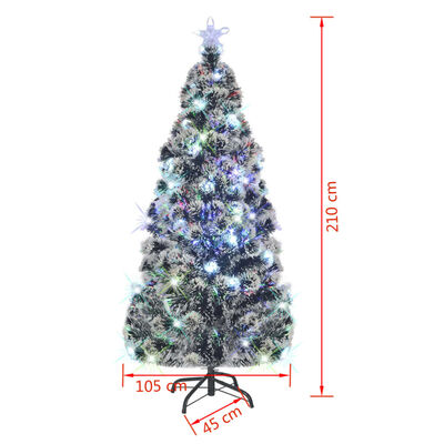 vidaXL Arbre de Noël pré-éclairé avec support 210 cm fibre optique