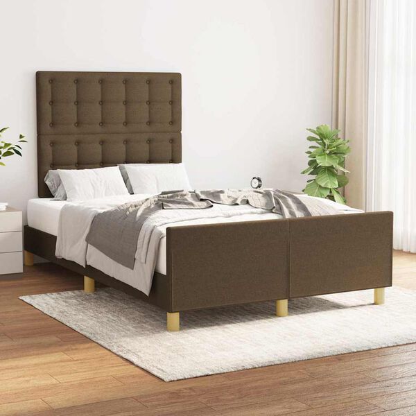 vidaXL Cadre de lit sans matelas marron fonc&eacute; 120x190 cm tissu