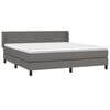 vidaXL Sommier &agrave; lattes de lit avec matelas Gris 160x200 cm Similicuir