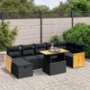 vidaXL Salon de jardin 8 pcs avec coussins noir r&eacute;sine tress&eacute;e