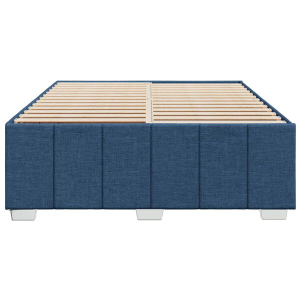 vidaXL Cadre de lit sans matelas bleu 140x190 cm tissu