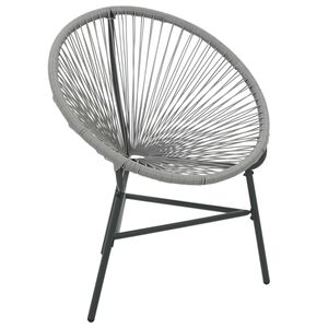 vidaXL Chaise de jardin sous forme de lune Résine tressée Gris