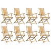 vidaXL Chaises pliables de jardin lot de 8 53x66x99 cm bambou