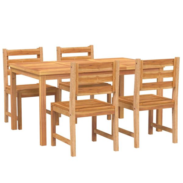 vidaXL Ensemble &agrave; manger de jardin 5pcs Bois de teck massif