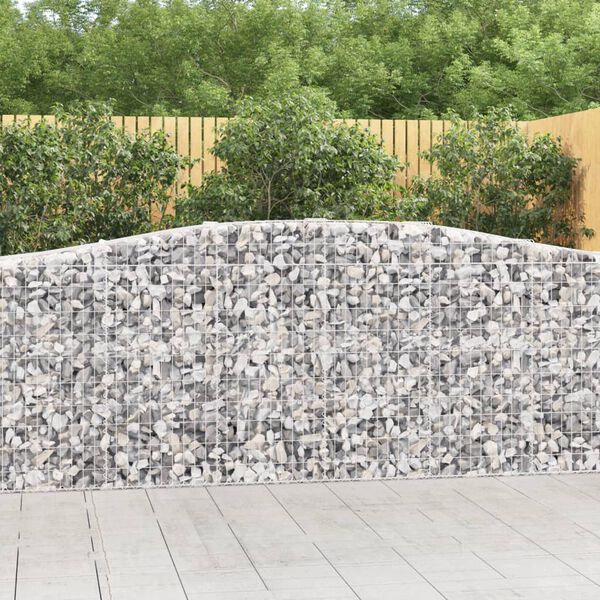 vidaXL Paniers &agrave; gabions arqu&eacute;s 15 pcs 400x50x100/120 cm Fer galvanis&eacute;