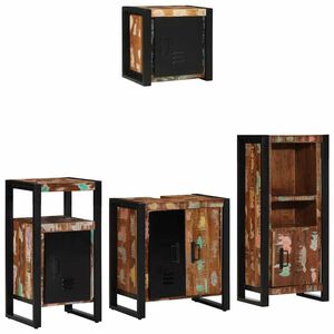 vidaXL Ensemble de mobilier de salle de bain 4 pcs Bois Recycl&eacute; Solide