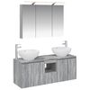 vidaXL Ensemble d'armoire de salle de bain 4 pcs Sonoma gris