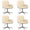 vidaXL Chaises de bureau pivotantes 4 pc 54 x 58 x 90 cm Cr&egrave;me Tissu