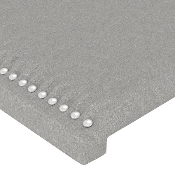 vidaXL T&ecirc;te de lit &agrave; LED Gris clair 147x16x118/128 cm Tissu