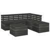 vidaXL Salon palette de jardin 6 pcs Bois de pin massif Gris fonc&eacute;