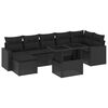 vidaXL Salon de jardin 8 pcs avec coussins noir r&eacute;sine tress&eacute;e