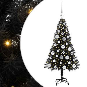 vidaXL Sapin de No&euml;l avec 150 LED avec support Noir 120 cm PVC