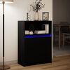 vidaXL Buffet avec LED noir 72x34x100 cm bois d'ing&eacute;nierie