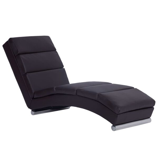 vidaXL Chaise longue Marron Similicuir