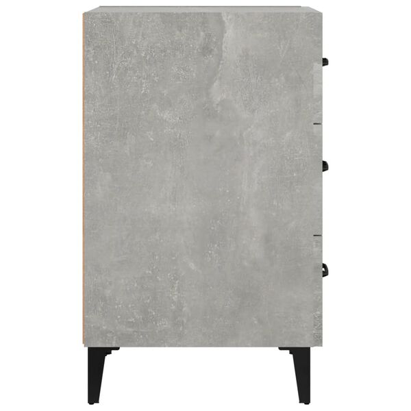 vidaXL Table de chevet gris béton 40x40x66 cm bois d'ingénierie