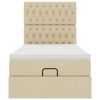 vidaXL Cadre de lit ottoman avec matelas cr&egrave;me 90x190 cm tissu