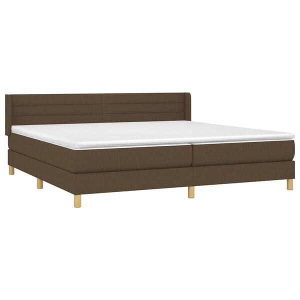 vidaXL Sommier &agrave; lattes de lit avec matelas Marron fonc&eacute; 200x200 cm