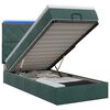 vidaXL Lit coffre avec matelas et LED Vert fonc&eacute; 100 x 200 cm Velours