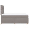 vidaXL Sommier &agrave; lattes de lit avec matelas taupe 120x190 cm tissu