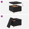 vidaXL Pouf de rangement avec coussin Noir 60 x 60 x 45 cm Simili cuir